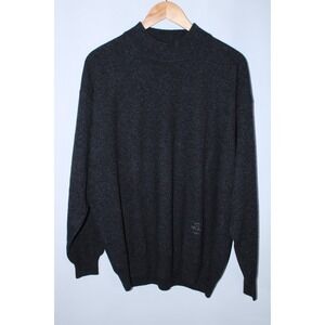 Romeo Gigli Jeans Men's Size IT 54 - XL Dark Gray Mock Neck Pure Wool Sweater